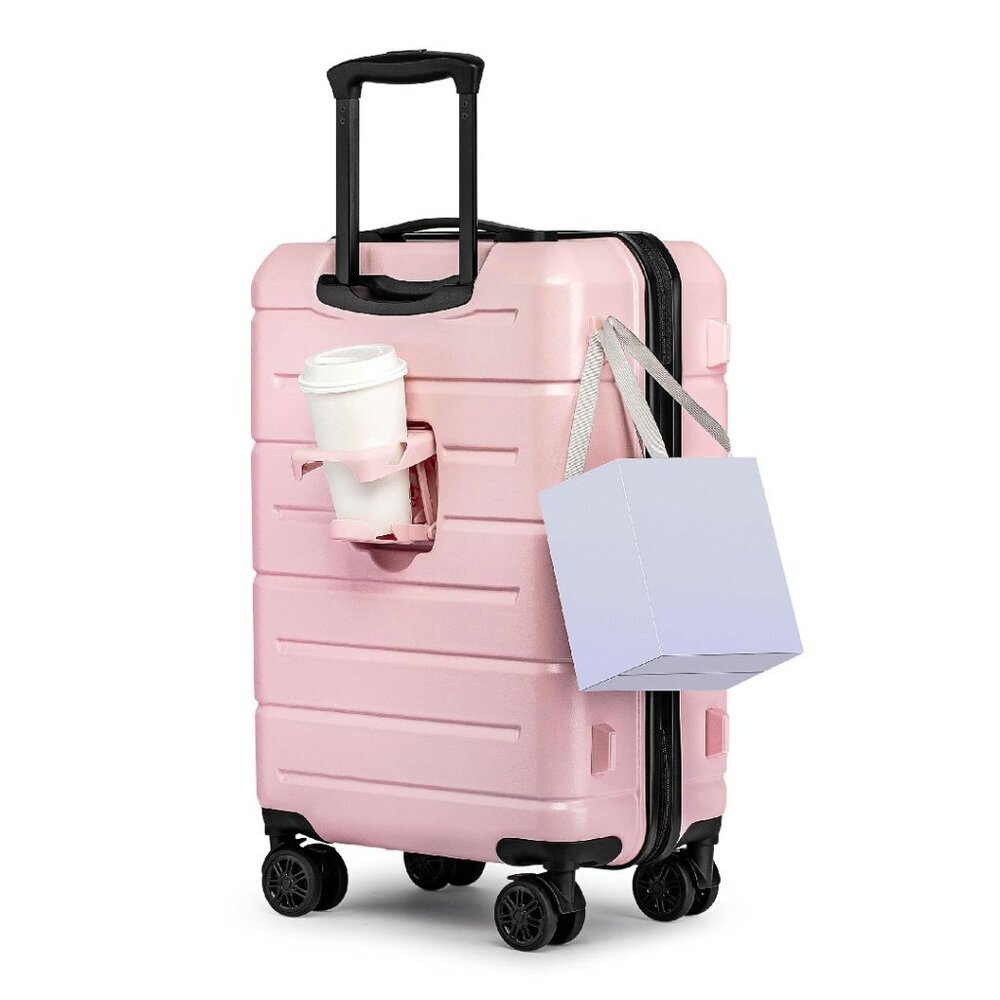 22 Inch Hardshell Carry-On Luggage with TSA Lock & Cup Holder - Picture 1 of 7